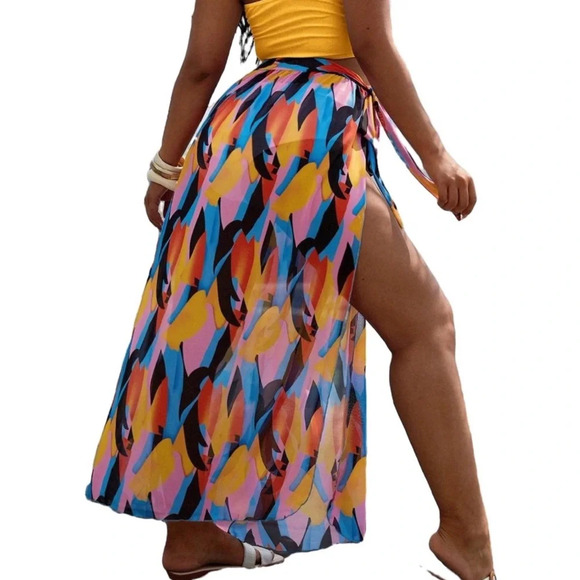 π€Sheer Swimsuit Wrap Around Cover Skirtπ€ - Picture 2 of 8
